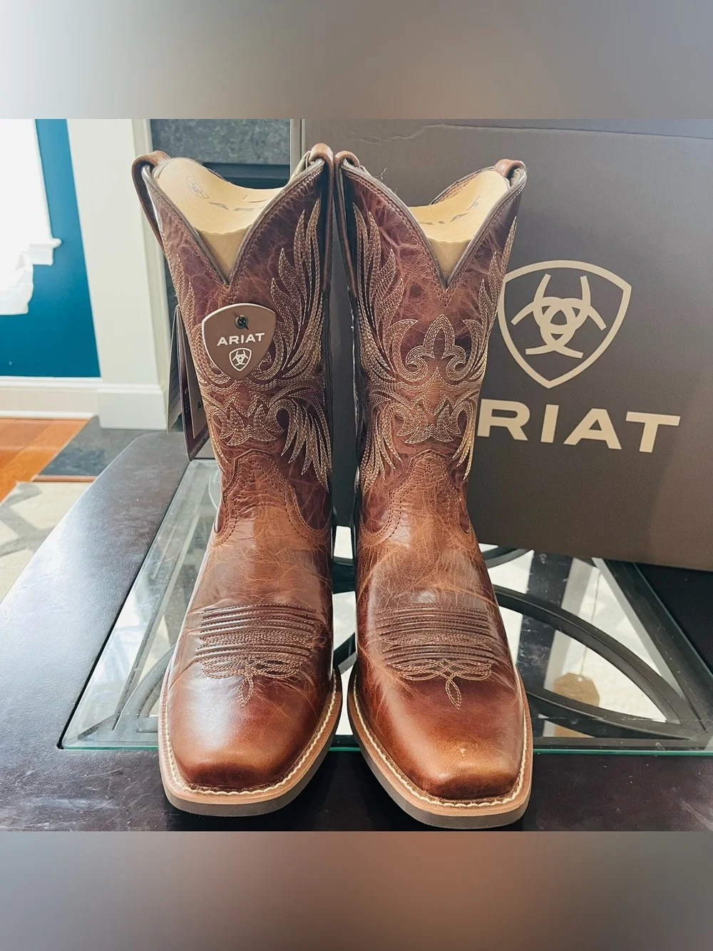 ARIAT MEN'S Sport Narrow Cutter Toe Cowboy Boot Dark Tan 10063959